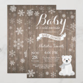 Invitation Bébé son froid à l'extérieur du Baby shower d'hive (Devant / Derrière)