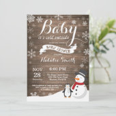 Invitation Bébé son froid à l'extérieur du Baby shower d'hive (Debout devant)