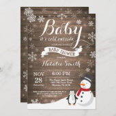 Invitation Bébé son froid à l'extérieur du Baby shower d'hive (Devant / Derrière)