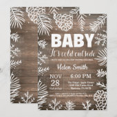 Invitation Bébé son froid à l'extérieur du Baby shower d'hive (Devant / Derrière)