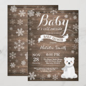Invitation Bébé son froid à l'extérieur du Baby shower d'hive (Devant / Derrière)