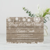 Invitation Bébé son froid à l'extérieur du Baby shower d'hive (Debout devant)