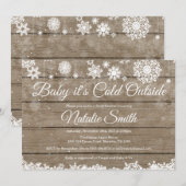 Invitation Bébé son froid à l'extérieur du Baby shower d'hive (Devant / Derrière)