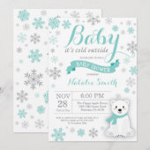 Invitation Bébé son froid à l'extérieur du Baby shower d'hive (Devant / Derrière)