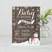 Invitation Bébé son froid à l'extérieur du Baby shower d'hive (Debout devant)