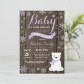 Invitation Bébé son froid à l'extérieur du Baby shower d'hive (Debout devant)