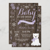 Invitation Bébé son froid à l'extérieur du Baby shower d'hive (Devant / Derrière)