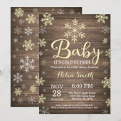 Invitation Bébé son froid à l'extérieur du Baby shower d'hive (Devant / Derrière)