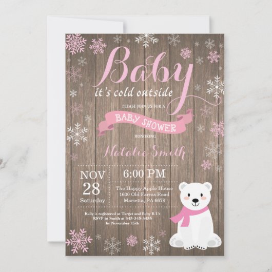 Invitation Bébé son froid à l'extérieur du Baby shower d'hive (Devant)