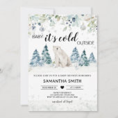 Invitation Bébé son froid à l'extérieur du Baby shower d'ours (Devant)