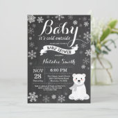 Invitation Bébé son froid à l'extérieur du Baby shower d'ours (Debout devant)