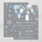 Invitation Bébé son froid à l'extérieur du Baby shower Mason  (Devant / Derrière)