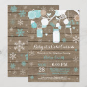 Invitation Bébé son froid à l'extérieur du Baby shower Mason  (Devant / Derrière)
