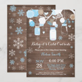 Invitation Bébé son froid à l'extérieur du Baby shower Mason (Devant / Derrière)