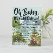 Invitation Bébé Son Froid À L'Extérieur Ours Inivtations Baby (Debout devant)