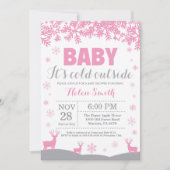 Invitation Bébé son froid Deer Girl Baby shower (Devant)