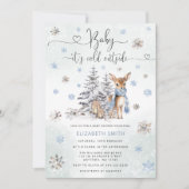 Invitation Bébé Son Froid Deer Winter Baby Boy Douche (Devant)