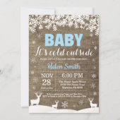 Invitation Bébé son froid Deer Winter Boy Baby shower (Devant)