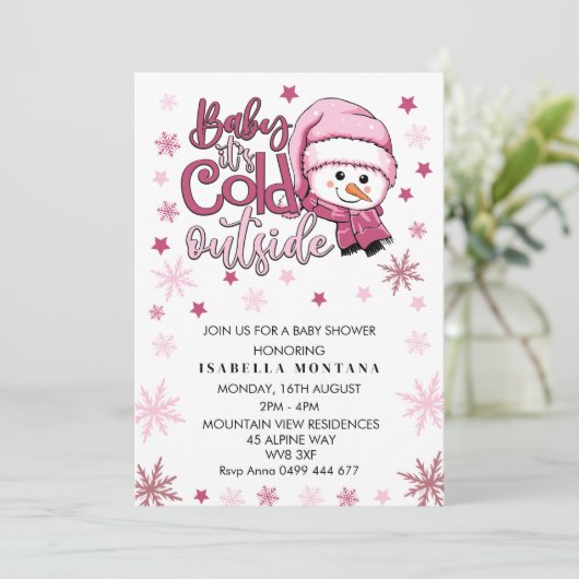 Invitation bébé son froid dehors (Debout devant)