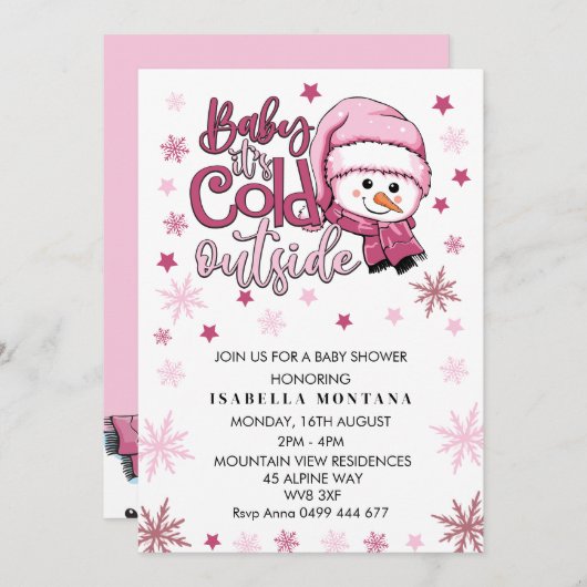 Invitation bébé son froid dehors (Devant / Derrière)