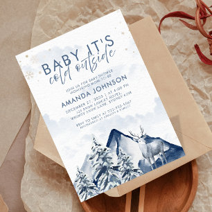 Invitation Bébé son froid dehors Baby shower À feuillage pers