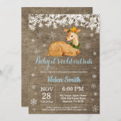 Invitation Bébé son froid dehors Baby shower de cerfs d'hiver (Devant / Derrière)
