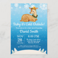 Bébé son froid dehors Baby shower de cerfs d'hiver