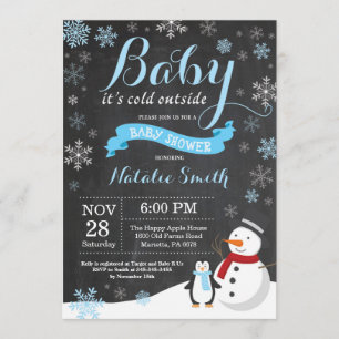 Invitation Bébé son froid dehors Baby shower de garçon d'hive