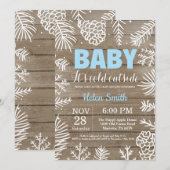 Invitation Bébé son froid dehors Baby shower de garçon d'hive (Devant / Derrière)