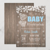 Invitation Bébé son froid dehors Baby shower de garçon d'hive (Devant / Derrière)