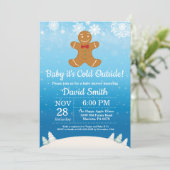 Invitation Bébé son froid dehors Baby shower de garçon d'hive (Debout devant)