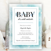 Invitation Bébé son froid dehors Baby shower d'hiver bleu