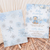 Invitation Bébé son froid dehors Baby shower d'ours bleu