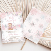 Invitation Bébé son froid dehors Baby shower d'ours fille