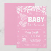 Invitation Bébé son froid dehors Baby shower fille hiver (Devant / Derrière)