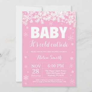 Invitation Bébé son froid dehors Baby shower fille hiver