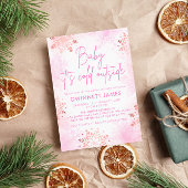 Invitation Bébé son froid dehors Baby shower rose