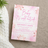Invitation Bébé son froid dehors Baby shower rose