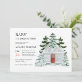 Invitation Bébé son froid dehors Douche de Noël d'hiver cosy (Debout devant)