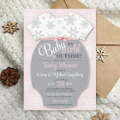 Invitation Bébé son froid dehors Flacon de neige Fille Douche