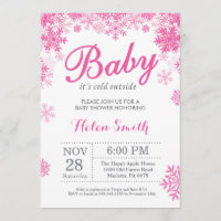 Bébé son froid dehors Hiver Baby shower fille rose