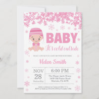 Bébé son froid dehors Hiver Baby shower fille rose