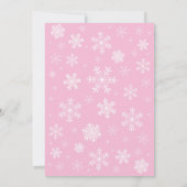 Invitation Bébé son froid dehors hiver fille Baby shower rose (Dos)