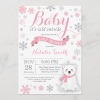 Bébé son froid dehors hiver fille Baby shower rose