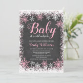 Invitation Bébé son froid dehors neige hiver Baby shower fill (Debout devant)