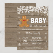 Invitation Bébé son froid dehors pain d'épices Baby shower ho (Devant / Derrière)