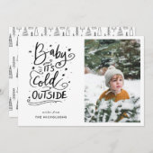 Invitation Bébé son froid dehors photo manuscrite Script (Devant / Derrière)