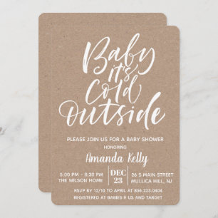 Invitation Bébé son froid dehorsInvitation Baby shower modern