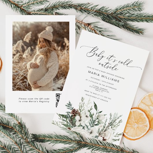 Invitation Bébé son froid en dehors de l'hiver baby shower ph