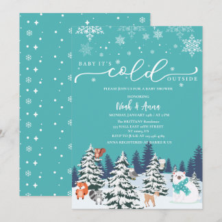 Invitation Bébé son froid en dehors du baby shower boisé d'hi